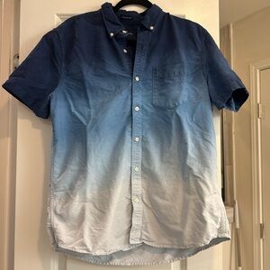 American Eagle Outfitters Blue Ombre Casual Shirt